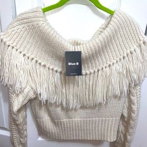 White off the shoulder sweater